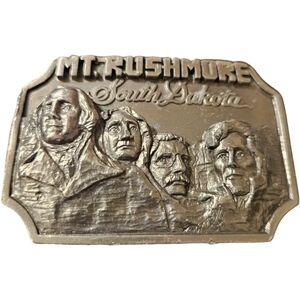 🏍 1987 Siskiyou Mt. Rushmore Pewter Belt Buckle.
